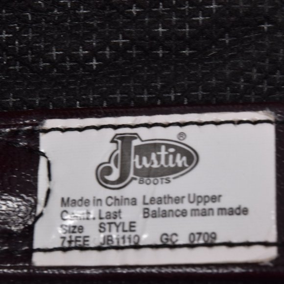 Justin Basics Boot Western Cowboy Men 7.5 EE JB1110 Rodeo Farmhouse Boho Unisex - Picture 13 of 13